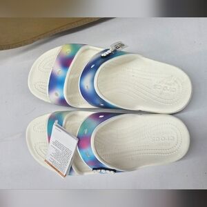 CROCS Sandals in White and Rainbow